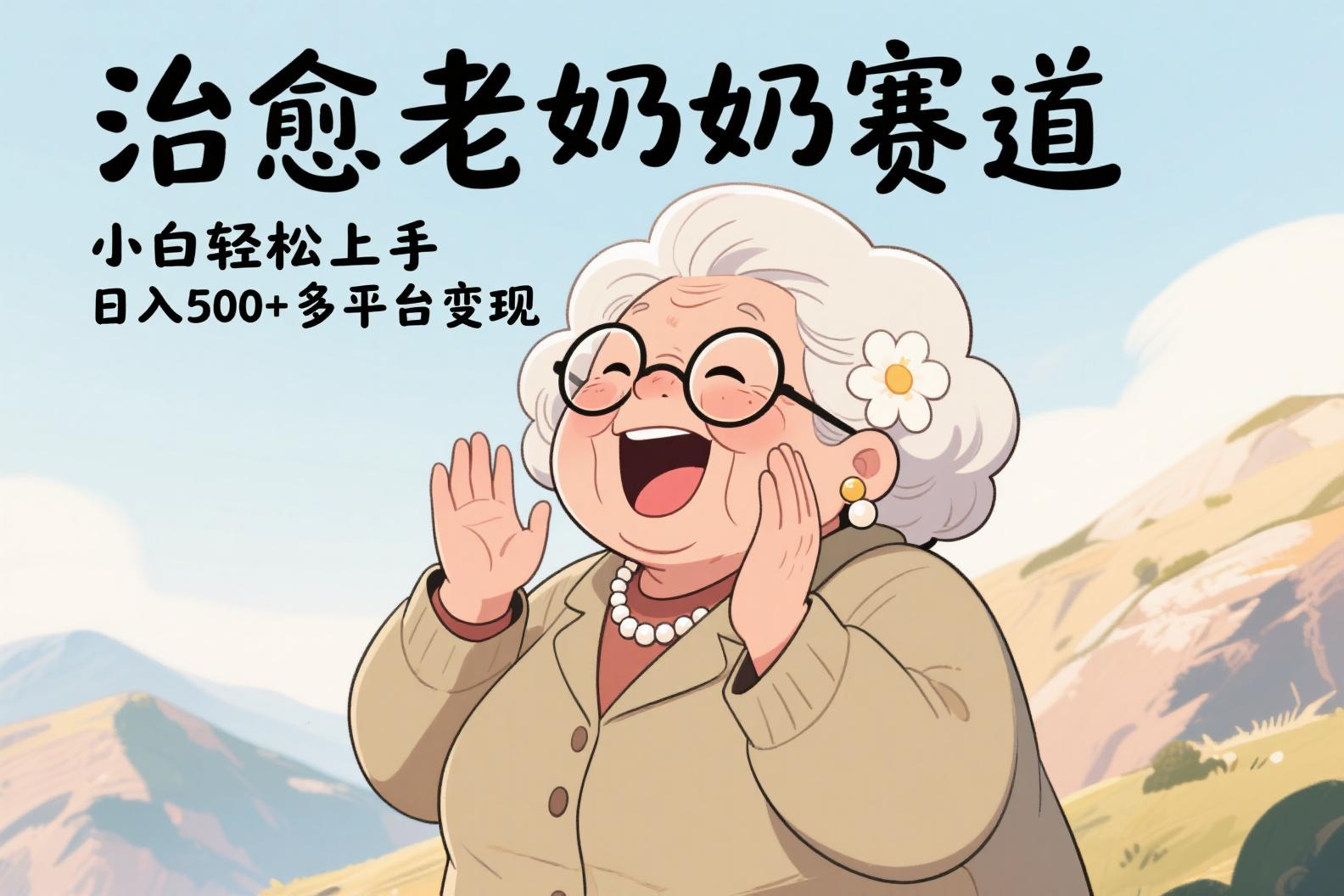 视频号治愈老奶奶赛道，小白轻松上手，日入500+多平台变现