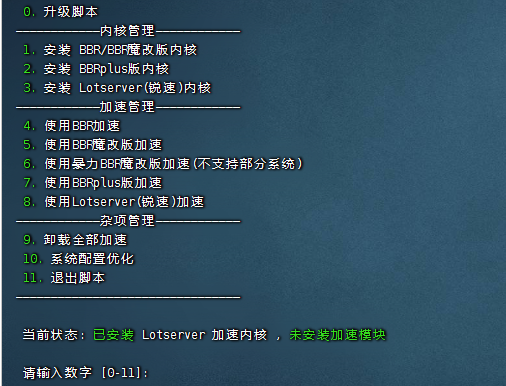 使用BBR加速脚本来加速服务器速度