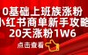 0基础上班族涨粉，小红书商单新手攻略，20天涨粉1.6w