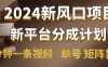 2024风口项目，新平台分成计划，两分钟一条视频，单号轻松上手月入9000+