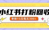 小红书打粉，单粉15元回收每天300+