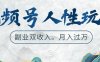视频号人性玩法，广告双份收入，让你起号，副业好选择
