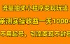 流量抽奖小程序变现玩法，亲测一天1000+不用起号当天见效