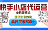 【躺赚项目】快手小店视频带货，纯托管模式，日入500+，无需剪辑，无需选品，无需上传作品，有账号即可托管