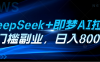DeepSeek+即梦AI拉新，0门槛副业，日入8000+