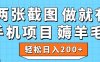 薅羊毛 手机项目 做就有 两张截图 轻松日入200+
