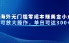 最新海外无门槛美金小众项目可放大操作，单日可达300+