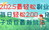 每天躺赚新玩法最强副业2025搭子项目
