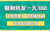 复制转发一天300+，正规平台放心做，不看播放量，无粉丝要求，随时随地赚收益