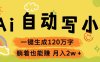 Ai自动写小说，一键生成120万字，躺着也能赚，轻松月入2w+