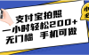 支付宝拍照 一小时轻松200+ 无门槛 有手机就可以做