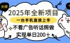 2025年全新项目一部手机轻松上手，实现单日200＋