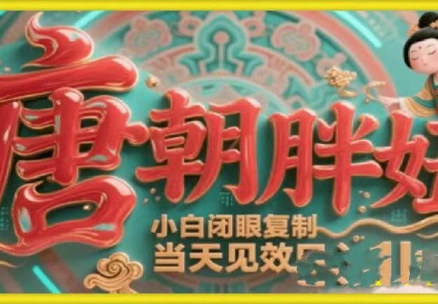 用AI克隆“唐朝胖妞”日更3条，平台疯狂推流，小白闭眼复制，当天见效，日入1k+