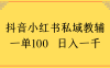 抖音小红书私域教辅一单100 日入一千