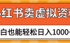 抖音小红书卖虚拟资料矩阵操作、月入过万