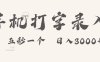 手机打字录入，五秒一个日入3000➕