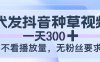 代发抖音种草视频，一天300，不看播放量，无粉丝要求